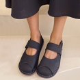 thumbnail image 3 of eczipvz Chaussures de Marche pour Femmes Chaussures Décontractées Rondes en Dentelle Chaussures Plates Mode en Flocage Chaussures Décontractées pour Femmes Compensées, Noir, 3 of 5