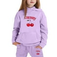 thumbnail image 2 of Wxolcjlv Toddler Girls Outfits Letter Cherry Print Long Sleeve Hoodie And Long Pant Set 2Pc Autumn Winter Thick Comfy Casual Stylish Sets,6 -7 Years, 2 of 3