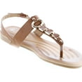 thumbnail image 7 of Forever Link Nia-22 Women's Embellished Beaded Metallic Chain Dress Thong Sandal, 7 of 7