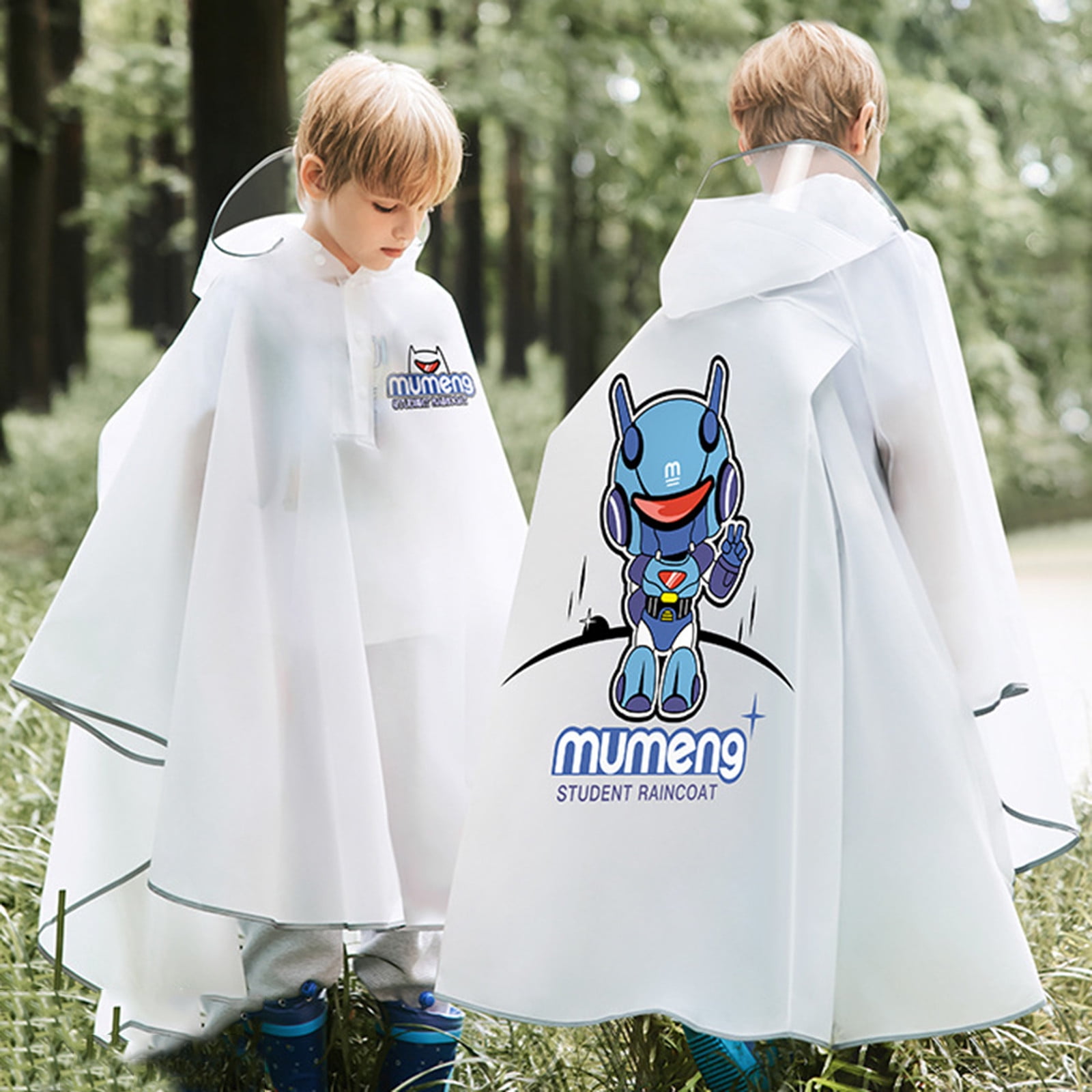 Veste de Pluie pour Filles Sac à Dos Caché Imperméable Imprimé