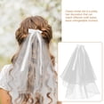 thumbnail image 4 of ELAYARD Double Layer White Bridal Veil Set for Wedding Photography and Special Occasions, Elegant Bridal Accessory, 4 of 5