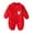 Red-2, variant on Baby Girls Boys Calendar Chinese New Year Bodysuit Cute Kimono Tang Suit Red Long Sleeve Romper Fashion Button Jumpsuit Outfits(Red-3,3-6 Months)