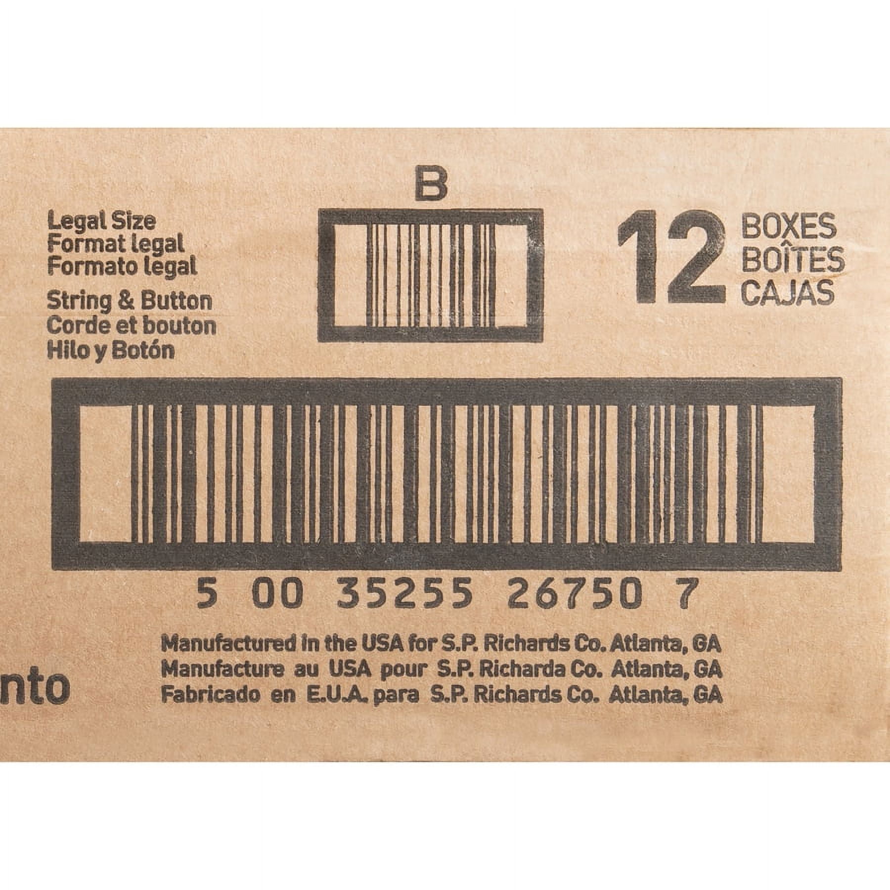 Business Source Light Duty Legal Size Storage Box - External Dimensions: 15" Width X 24" Depth X 10"height - Media Size Supported: Legal - String/button Tie Closure - Light Duty - Stackable - White -