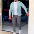 thumbnail image 3 of Birdeem Ensemble Décontracté pour Hommes Surdimensionné Couleur Unie Pantalon à Cordon Manches Longues Col Rabattu, 3 of 6