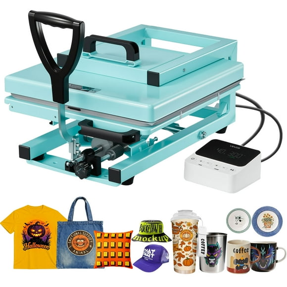 VEVOR Hybrid Heat Press, 15 x 15 inch, 8-in-1 Multifunction, Heat Up Fast and Even, All-New Patented Design, Easy to Control, Sublimation Press Machine