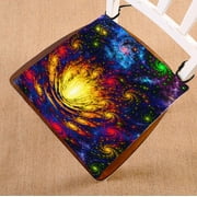 BSDHOME Spiral Galaxy Pattern on its Petals Glow in Dark Seat Cushion Chair Cushion Floor Cushion Two Sides Size 16x16 inches