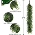 thumbnail image 2 of Guvpev 2Pcs Artificial Norfolk Pine Garland - 6FT Real Touch Winter Pine Needles Christmas Garland, Seasonal Decor Greenery Garland for Home, Fireplace, Wall, Stairs, Table, Indoor Outdoor Xmas Decor, 2 of 11