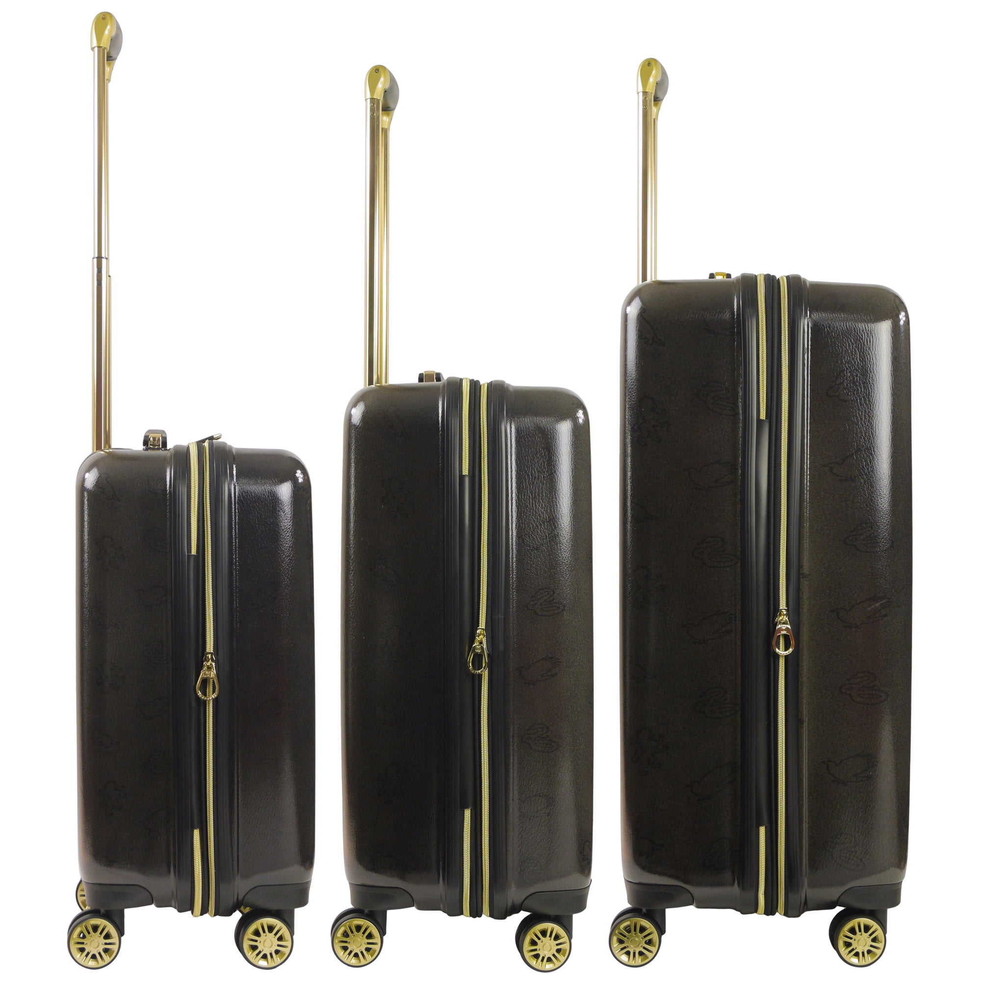 Harry Potter 3 Piece Set Rolling Luggage, Hogwarts Express Hardshell Suitcase with Spinner Wheels, 21, 25 and 29 Inch, Black