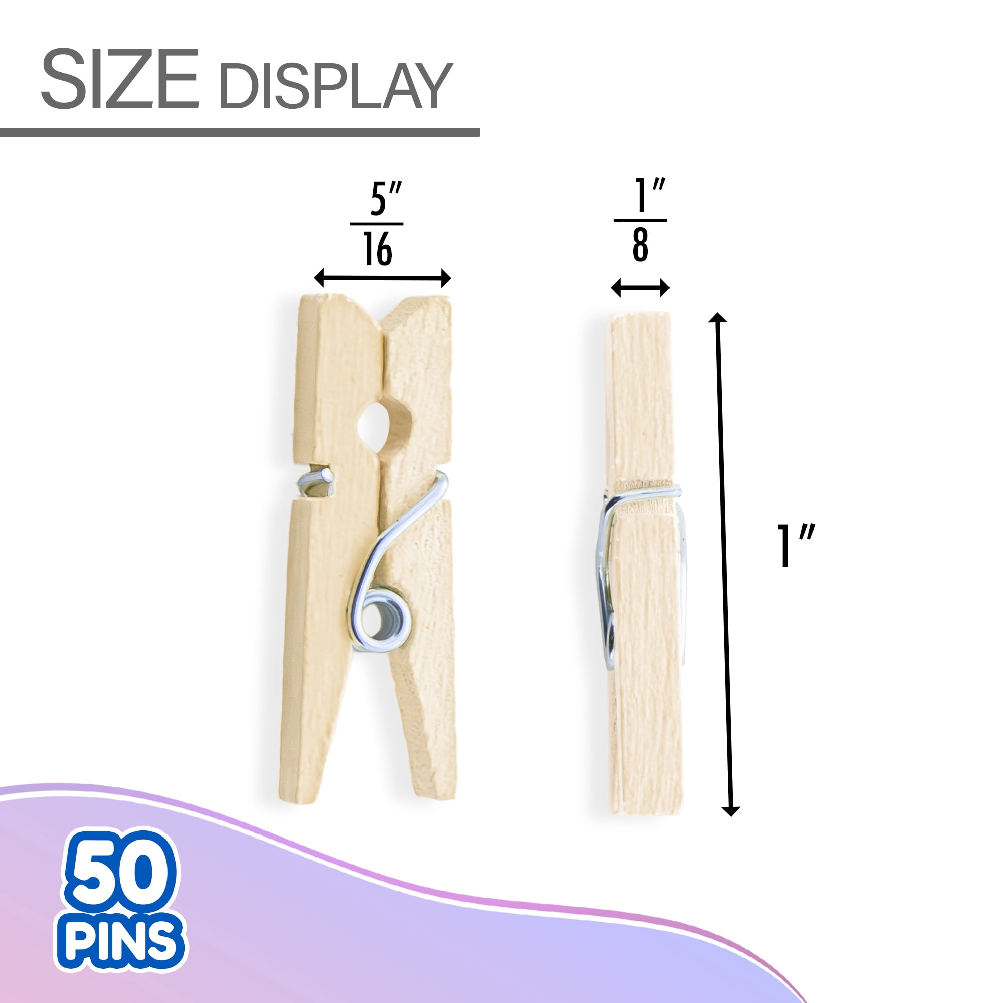 BAZIC Clothes Pin Mini 1", Natural Wood Clothespins (50/Pack), 288-Packs