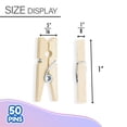 thumbnail image 2 of BAZIC Clothes Pin Mini 1", Natural Wood Clothespins (50/Pack), 2-Packs, 2 of 7