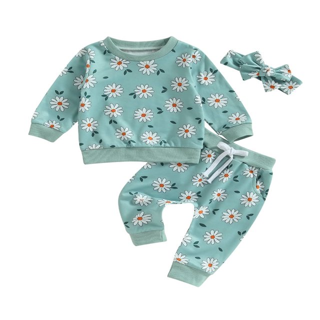 Baby Boys 2PCS Pants Sets Long Sleeve Round Neck Sweatshirt Tops Solid Color Pants Sets
