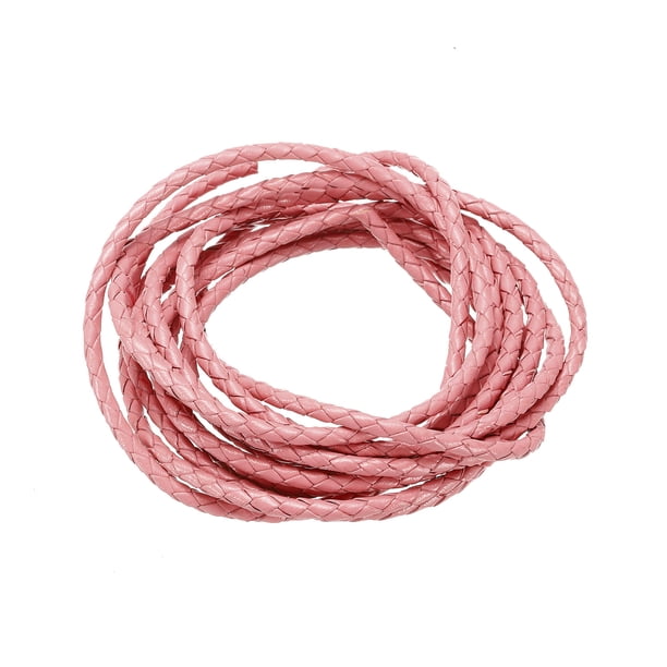 Cuerda de cuero Unique Bargains de 2.19 Yardas 3mm Diámetro Rosa claro