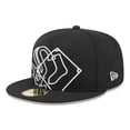 thumbnail image 3 of Men's New Era Black Chicago White Sox Game Day Overlap 59FIFTY Fitted Hat, 3 of 5