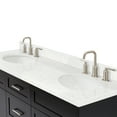 thumbnail image 3 of Ariel Hamlet 66 Inch Double Oval Sink Bathroom Vanity With Carrara White Quartz Countertop 1.5 Edge In Black, 3 of 11