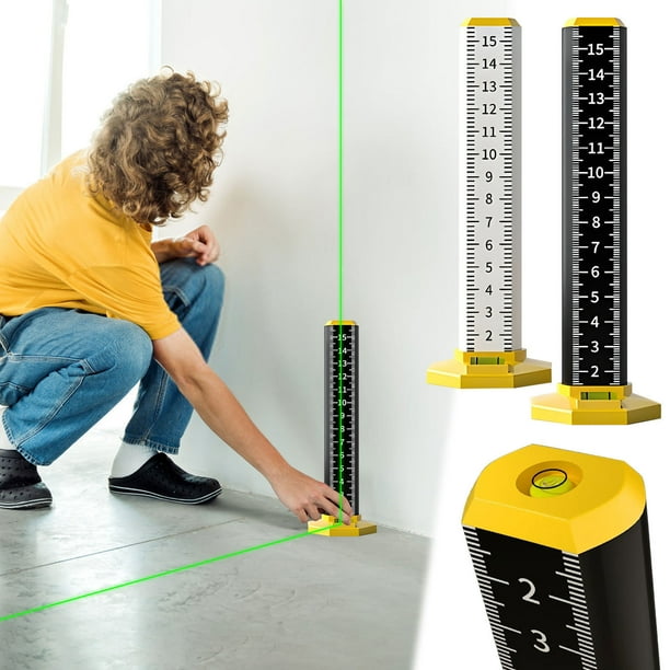 Regla de Nivelación Magnética para Placas de Techo - Nivelador Isométrico de Aleación de Aluminio con Burbuja Horizontal y Escala de Doble Cara para Alicatado de Paredes y Suelos.