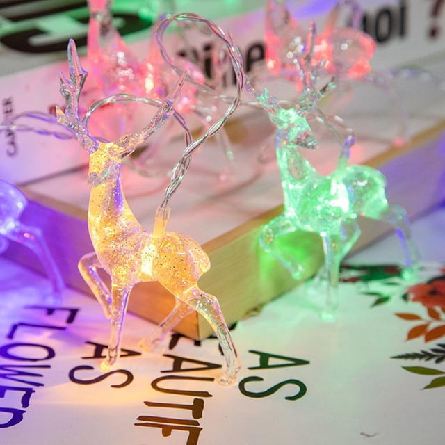 Guirnalda De Luces Led De Reno, Guirnalda De Luces De Ciervo Blanco Cálido, Guirnalda Led Con Pilas, Decoración De Jardín Minnieouse HA038228-00
