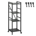 thumbnail image 3 of DJZ 4 Tier Kitchen Storage Shelf Kitchen Trolley Kitchen Rolling Cart Free-Standing Storage Rack Storage Shelf with Wheels,Utility Shelf Microwave Stand Storage Cart Height Adjustable (Black), 3 of 13
