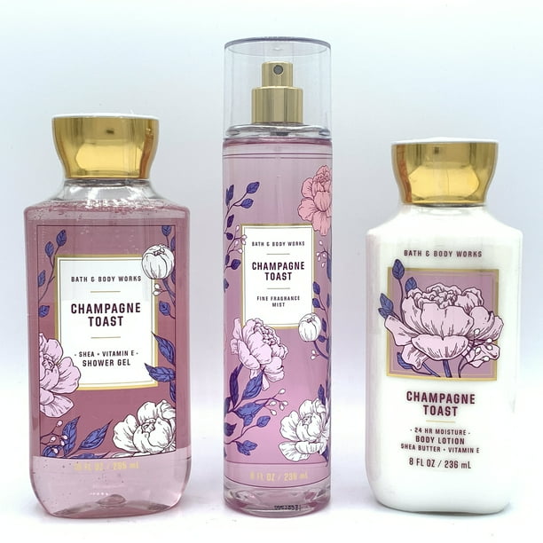 Bath and Body Works Champagne Toast Shower Gel, Fine Fragrance Mist and Body Lotion 3Piece