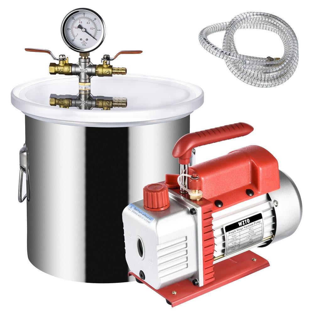 5 Gallon Vacuum Degassing Chamber Kit with 5 CFM Pump Not for Wood Stabilizing 