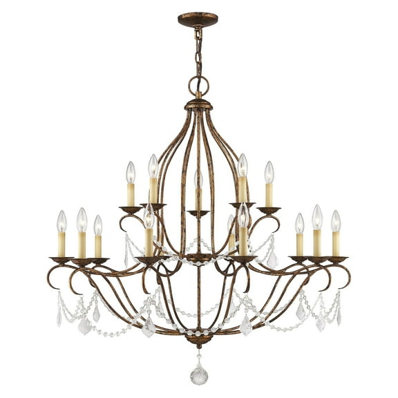 Livex Lighting Chesterfield Chandelier in Hand Applied Venetian Golden Bronze