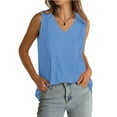 thumbnail image 7 of Hvot&aat Pleated V Neck Tank Tops for Womens Loose Fit Sleeveless Tunic Blouses Dressy Casual Solid Summer Going Out Shirts, 7 of 7
