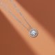 thumbnail image 3 of Collar JeenMata con colgante de solitario de corte redondo de 1 quilate y moissanita, con halo y piedra de nacimiento de abril, chapado en oro blanco, 3 of 7