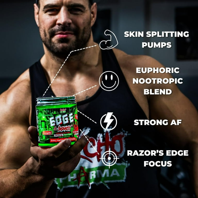 Psycho Pharma Edge of Insanity Black Ice 1 Intense Pre Workout Powder with High Grade Stimulants and GABA Walmart