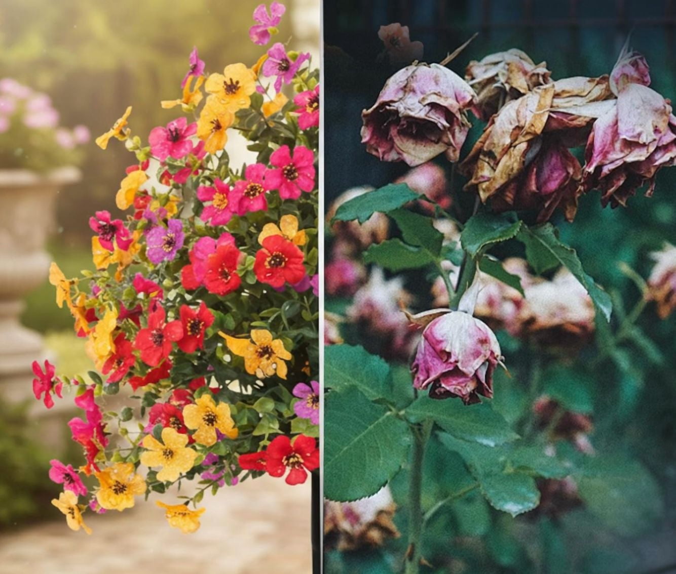 Realistic Artificial Flowers For Outdoors - Artificial Flowers Outdoors Sun-Protective Floral Decor, Ground Spike Faux Blooms for Porch, Home, and Wedding Party Arrangements