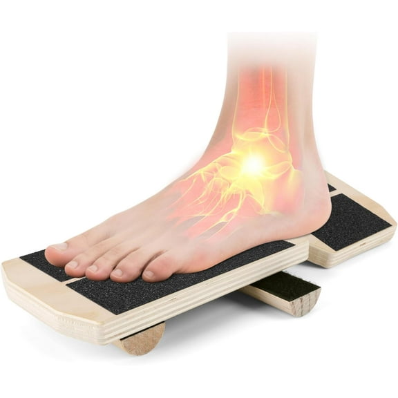 ABPETE Ankle Foot Strengthener Exerciser for Sprained, Single Leg Balance Board for Sprained Ankle Recovery, Wood Foot Balance Trainer for Posture Corrector, Home Gym Fitness Equipment