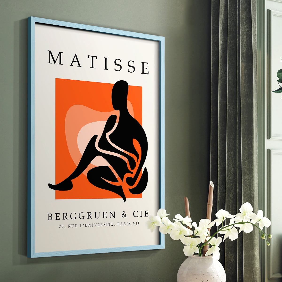 Matisse CCCXXV in Blue Solid Wood 8 x 10 Framed Print