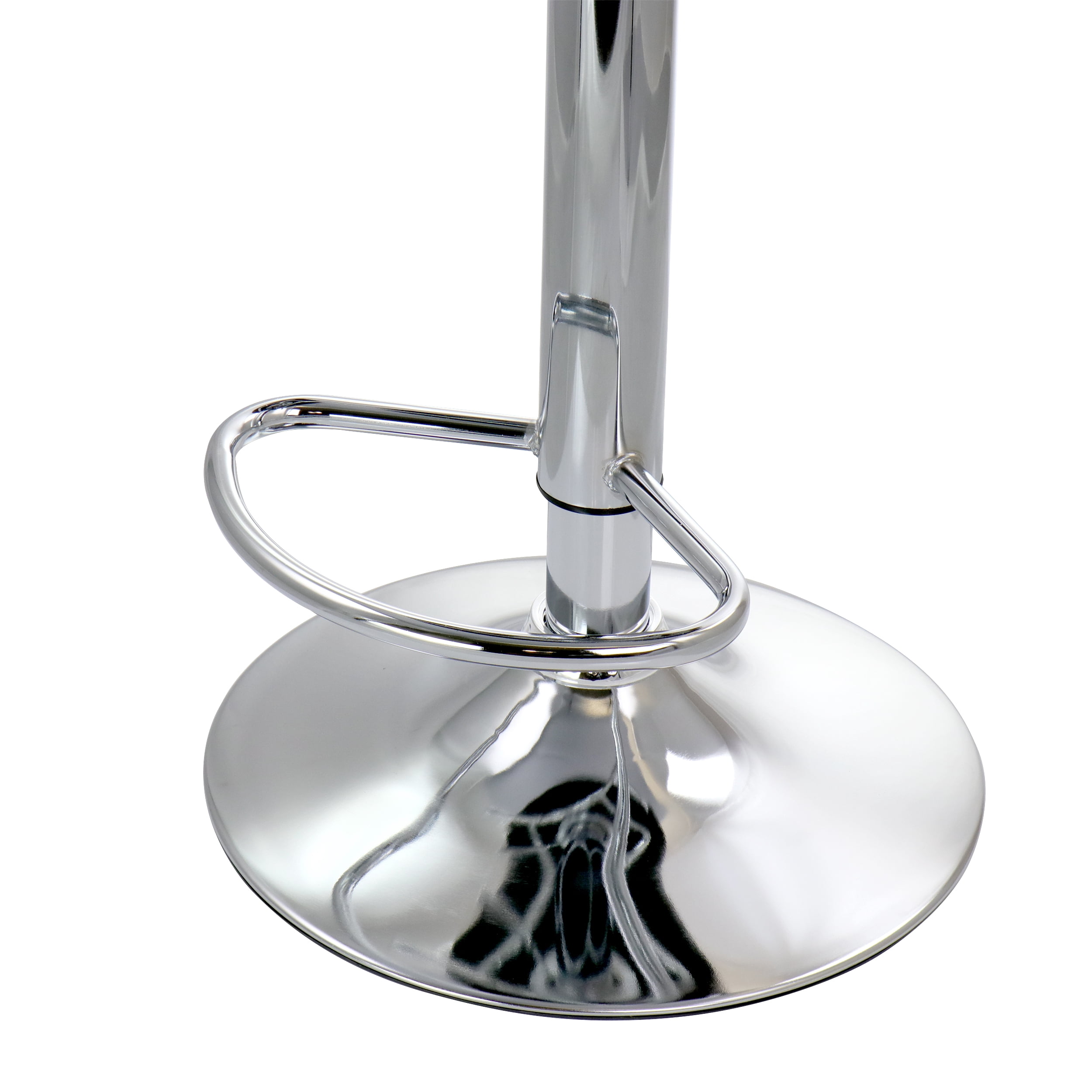 Elama Bar Stool with Adjustable Height & Swivel, Black and Chrome, Set of 2