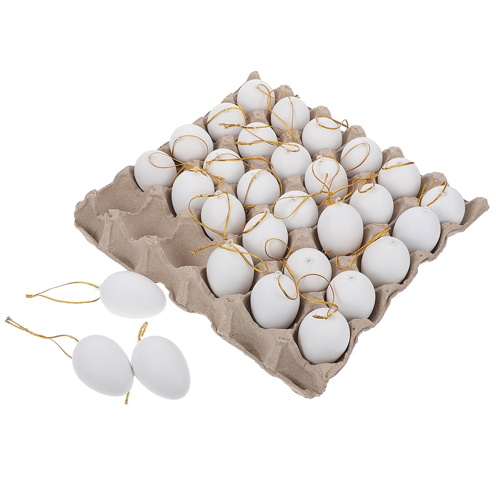 OUNONA 2 Sets  of Unfinished Eggs DIY Easter Eggs Blank Eggs Graffiti Blank Eggs Simulated Easter Eggs Pendants