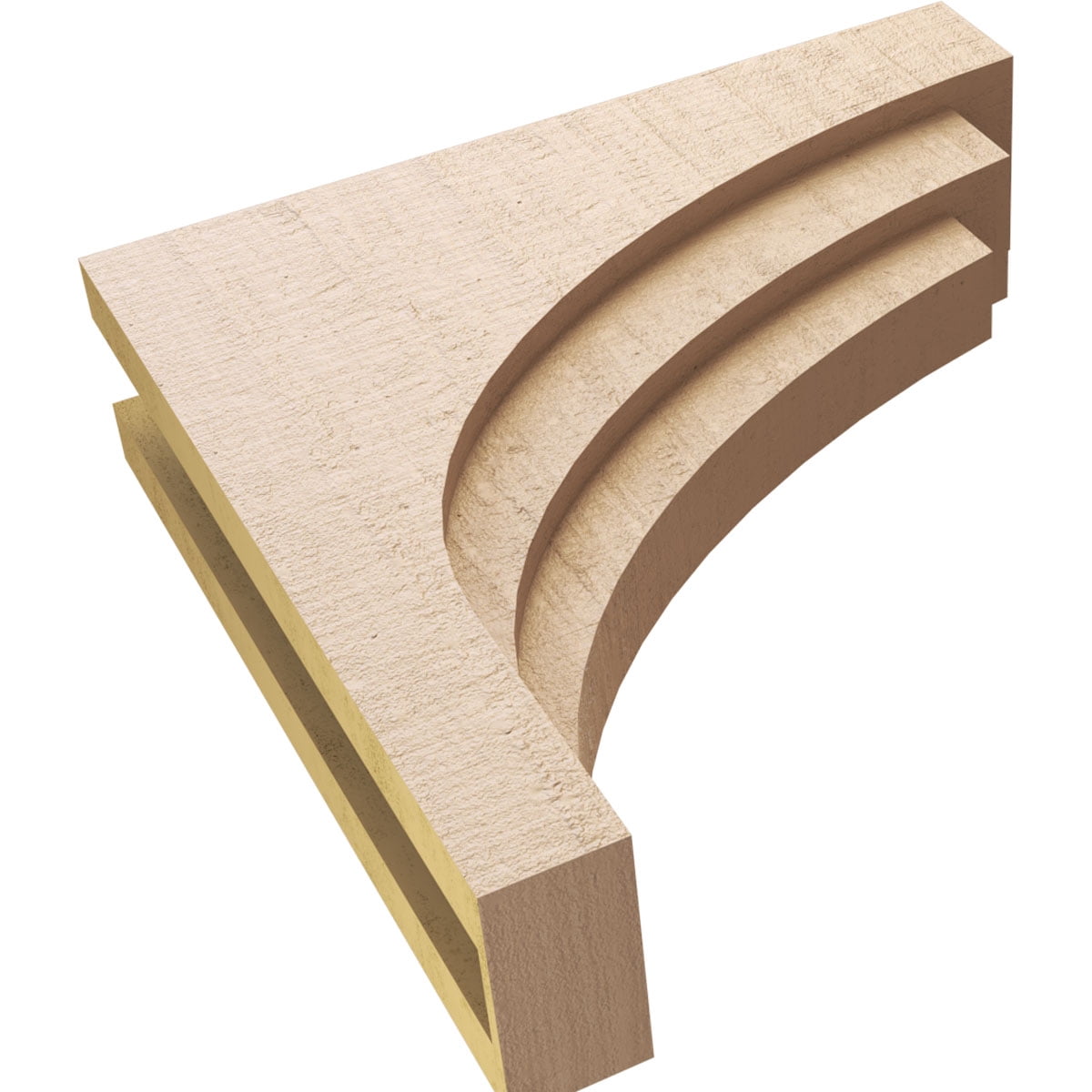7"W x 28"D x 28"H Thin Rockford Rough Cedar Woodgrain TimberThane Corbel, Primed Tan
