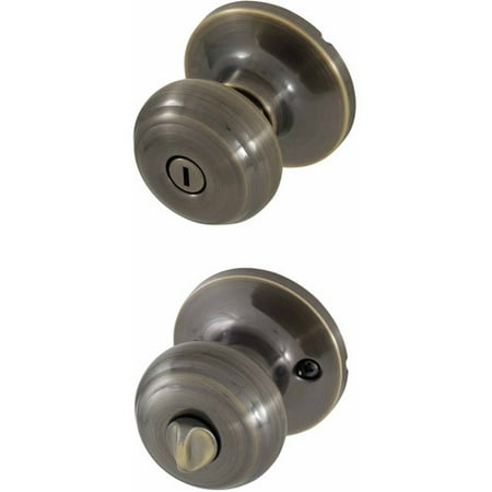 Plymouth Knob Set Privacy Lock - Honeywell Classic Knob Privacy Door Lock, Antique Brass