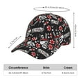 thumbnail image 2 of Pofeuu Vintage Skull Casino Print Adult Adjustable Embroidered Graphic Baseball Hat for Men and Women, 2 of 6