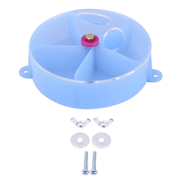 Comedero para pájaros y mascotas, rueda de alimentación para loros, caja de almacenamiento, juguete azul