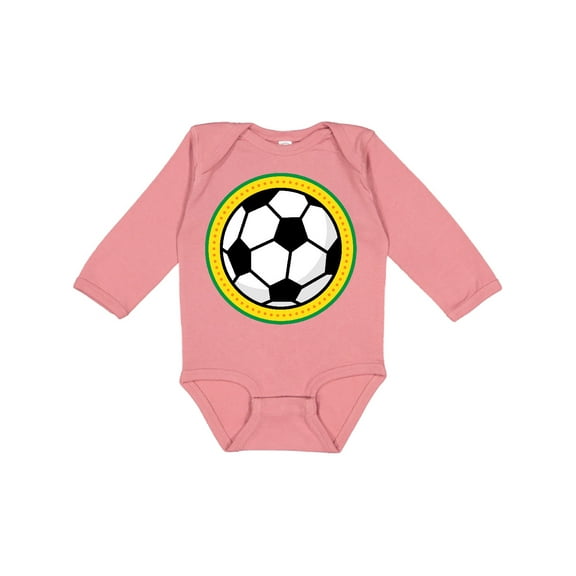 Inktastic Soccer Ball Sports Boys or Girls Long Sleeve Baby Bodysuit