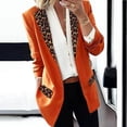 thumbnail image 2 of QIPOPIQ Blazer Décontracté à Col Châle Imprimé Léopard pour Femmes, Bouton Unique, Manches Longues, Liquidation, 2 of 5