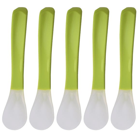 Soft Silicone Baby Spoons for First Stage Feeding, Essential Baby Utensils for Infants and Toddlers