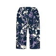 thumbnail image 4 of Pounoo Workout Shorts for Women Floral Print Side Split Button Detail Loose Fit Bottoms Beach Wear Breathable Slacks, 4 of 5