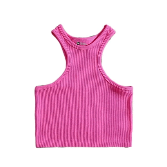 LYMAYTER Women Sport Tank Summer Fashion Halter High Neck Sleeveless Cute Crop Racerback for Tank Tops S-L