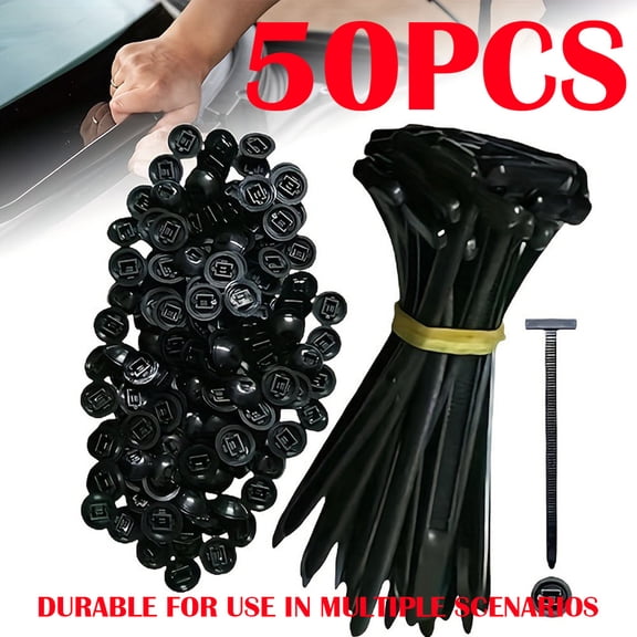 50 PCS of heavy-duty self-locking General Motors nylon zip ties, using UV resistant high-strength fasteners in multiple scenarios