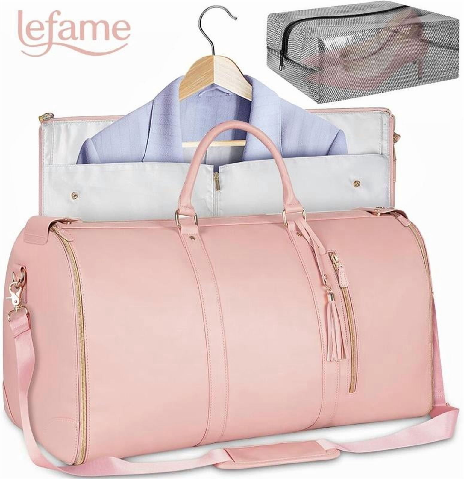 Lefame Travel Duffle Bag with Garment & Shoe Compartment, Carry On Weekender Bag for Women & Men, Airline Approved Personal Item, Waterproof Overnight Gym Hospital Bag