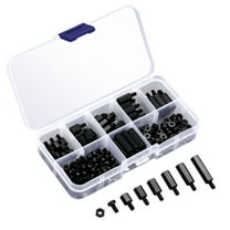 KALLORY 180Pcs Nylon Spacer Screws Nuts Standoffs Kit Black for Motherboard Standoffs and Screws Assortment