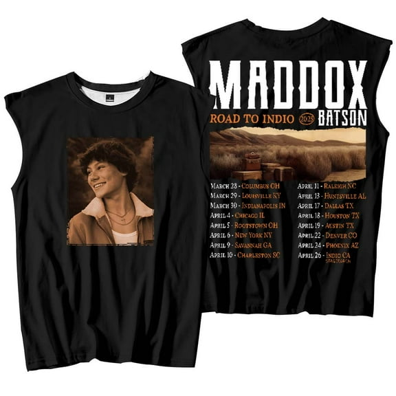 Maddox Batson Road To Indio Tour 2025 Merch Tank Tops Sleeveless Sport Vest Women Men Casual Outdoor Sportwear