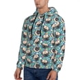 thumbnail image 2 of KLL PUG HEAD And Flower Print Mens Hoodie Long Sleeve Casual Pullover Hooded Sweatshirt Fashion Drawstring Hoodies with Pocket-4X-Large, 2 of 6