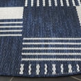 thumbnail image 5 of SAFAVIEH Beach House Quinn Geometric Indoor/Outdoor Area Rug, Navy/Ivory, 6'7" x 6'7" Round, 5 of 9