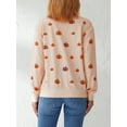 thumbnail image 3 of Michellecmm Halloween Women Pullover Sweatshirts Pumpkin Printed Casual Round Neck Long Sleeve Tops Autumn Streetwear, 3 of 9