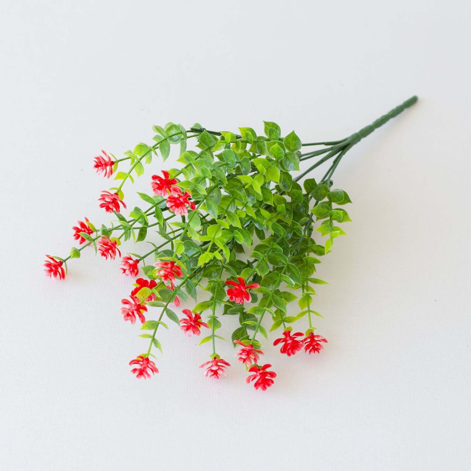 Hvmvliv Artificial Flowers Artificial Flowers 1 Bundles Fake Flowers Faux Plastic Plants for Home Decorations Outdoor Porch Flowerpot Artificial Flower Red