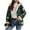 *1-Army Green, variant on Women's Plaid Sherpa Lined Hooded Cardigans,Ladies Thick Zipper Up Jacket Shackets,Warm Flannel Plaid Sweatshirt Coats For Women,Red,Size L